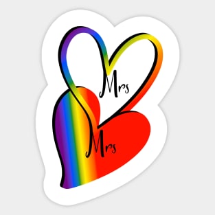 Gay Love, Mrs and Mrs, LGBTQ, Gay Wedding Sticker